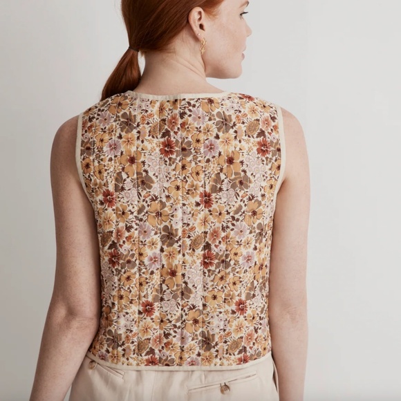 MADEWELL Reversible Tie-Front Vest Top in Flora Field Size 14 - Picture 3 of 8